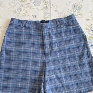 Dockers women Blue Plaid Flat Front Shorts